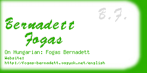 bernadett fogas business card